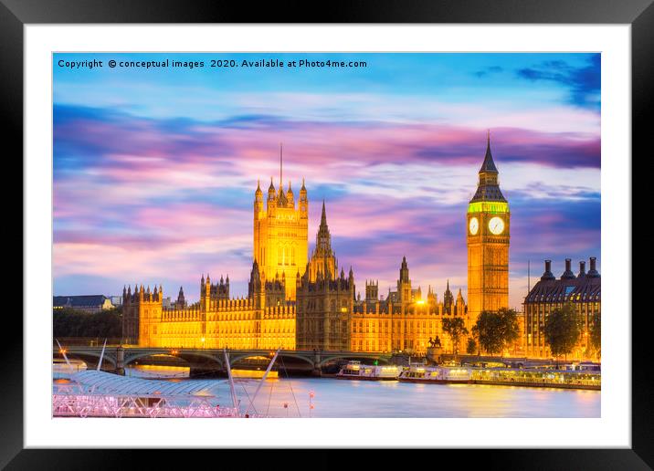 Big ben and the Houses of Parliament  Framed Mounted Print by conceptual images