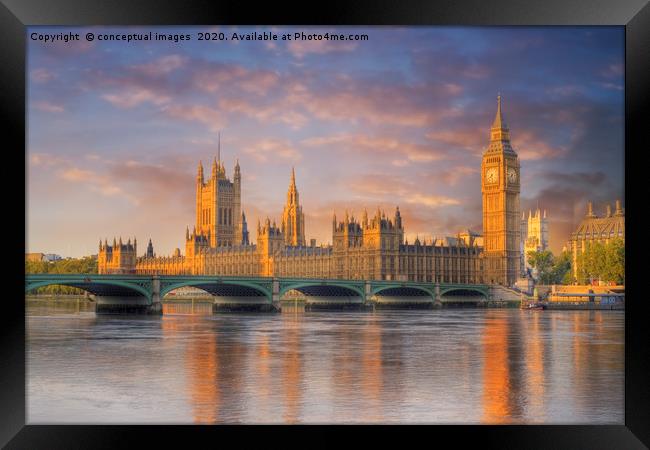Big ben and the Houses of Parliament Framed Print by conceptual images