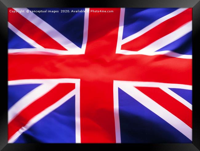Union Jack Flag Framed Print by conceptual images