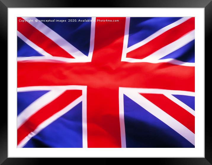 Union Jack Flag Framed Mounted Print by conceptual images