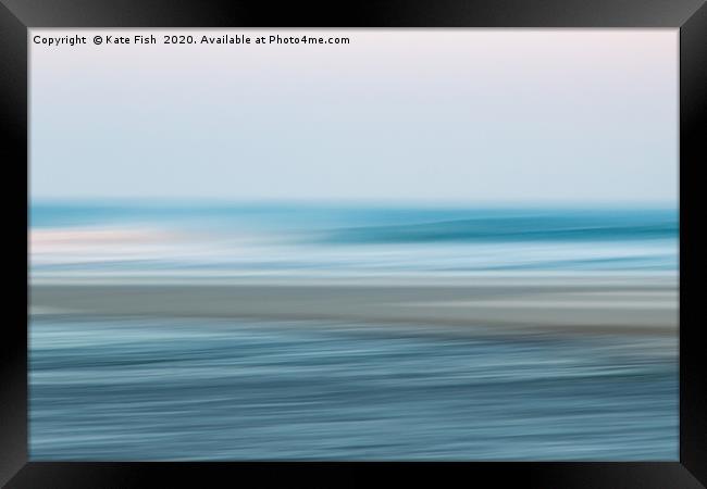 Mawgan Porth beach abstract Framed Print by Kate Fish