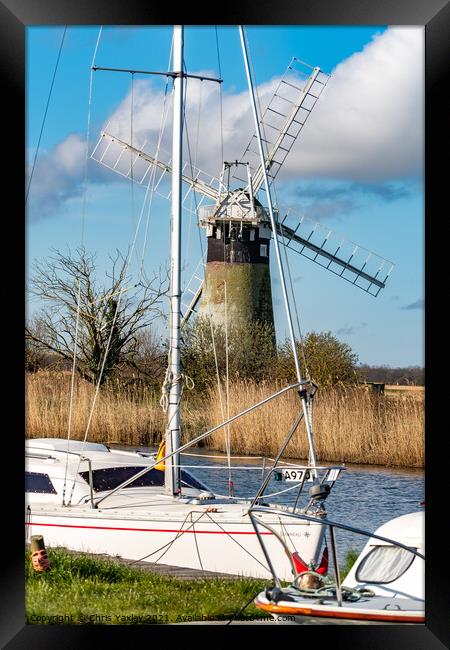 A view from the bank of the River Thurne Framed Print by Chris Yaxley