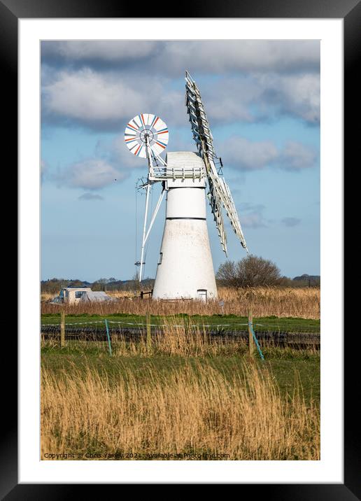Thurne Mill, Norfolk Broads Framed Mounted Print by Chris Yaxley