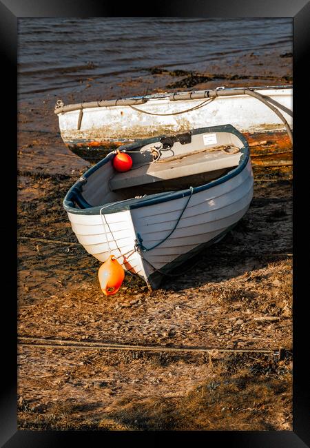 Beached boats in Wells-Next-The-Sea estuary Framed Print by Chris Yaxley