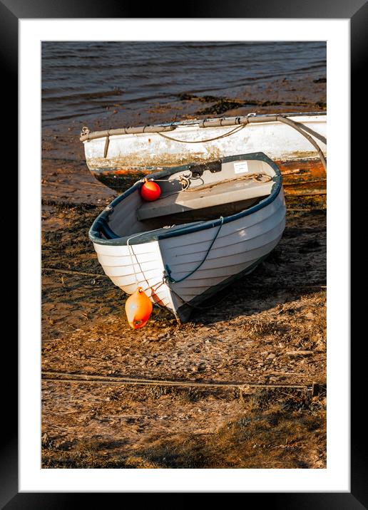 Beached boats in Wells-Next-The-Sea estuary Framed Mounted Print by Chris Yaxley