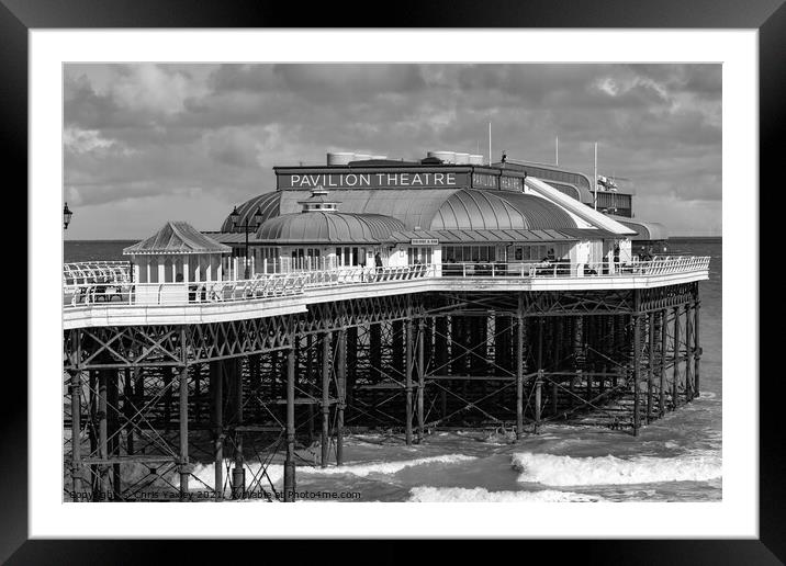 The Pavilion Theater in the seaside town of Cromer in black and white Framed Mounted Print by Chris Yaxley