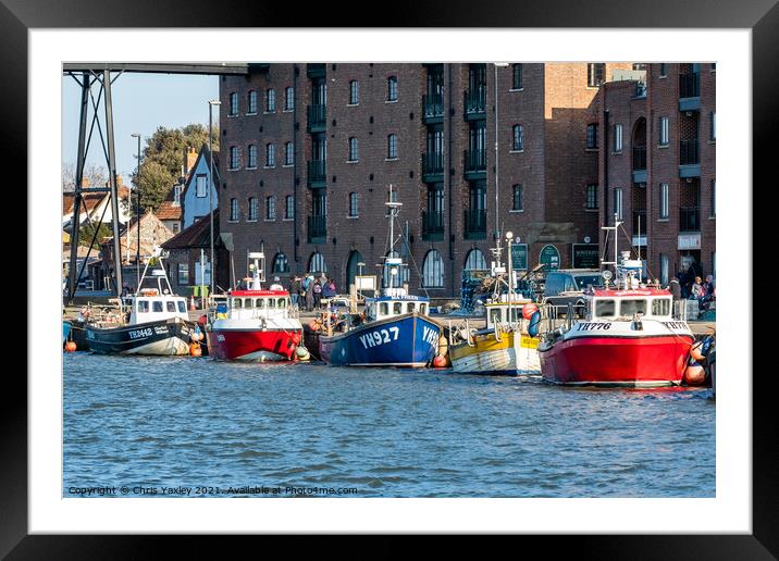 Commercial fishing boats, Wells-Next-The-Sea Framed Mounted Print by Chris Yaxley