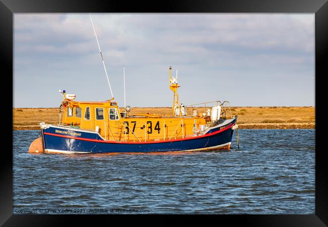 The Port of Wells RNLI lifeboat, Norfolk Framed Print by Chris Yaxley