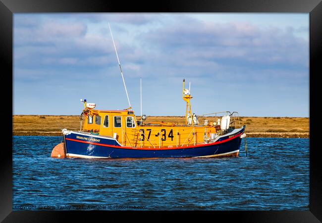The Port of Wells RNLI lifeboat  Framed Print by Chris Yaxley