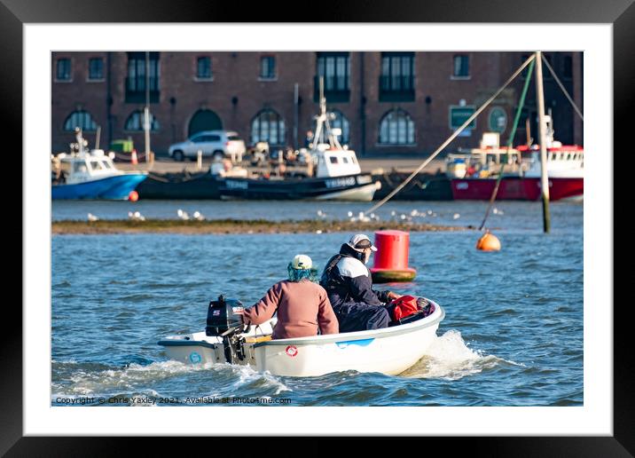 Motoring in to the Port of Wells-Next-The-Sea Framed Mounted Print by Chris Yaxley