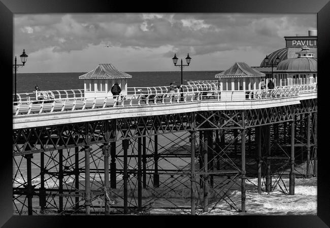Cromer pier in black and white Framed Print by Chris Yaxley