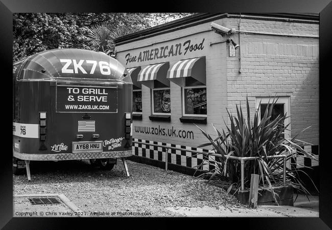 Zaks Waterside restaurant and burger van Framed Print by Chris Yaxley