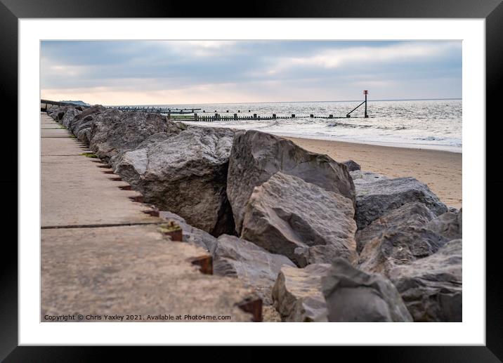 Early evening at Cart Gap beach, Norfolk Framed Mounted Print by Chris Yaxley