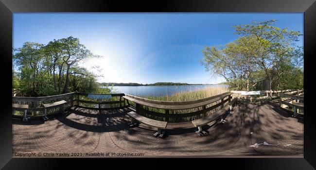 360 degree panorama of Filby Broad, Norfolk Framed Print by Chris Yaxley