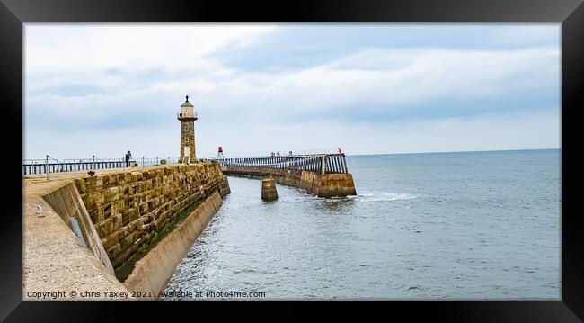 Whitby West Pier Framed Print by Chris Yaxley