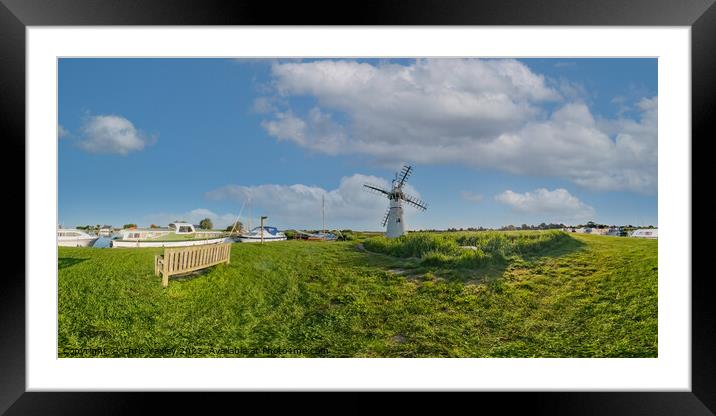 A full 360 panorama of Thurne Mouth, Norfolk Broads Framed Mounted Print by Chris Yaxley