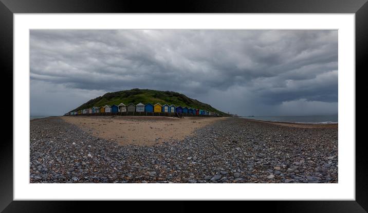 Full 360 panorama of Cromer Beach huts, Norfolk coast Framed Mounted Print by Chris Yaxley