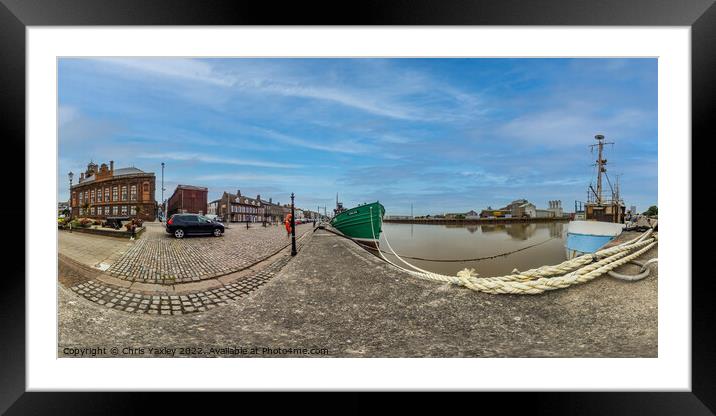 360 panorama of Great Yarmouth docks, Norfolk Framed Mounted Print by Chris Yaxley
