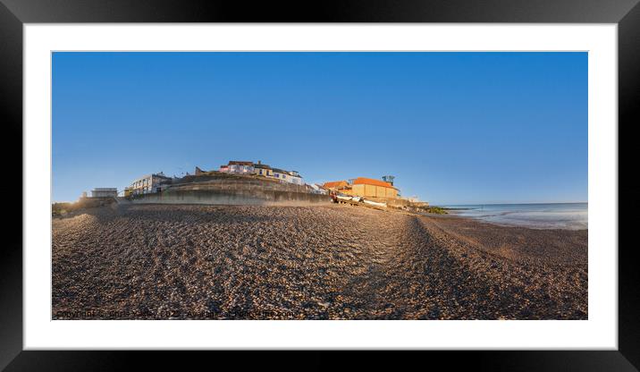 360 panorama of Sheringham beach, North Norfolk coast Framed Mounted Print by Chris Yaxley