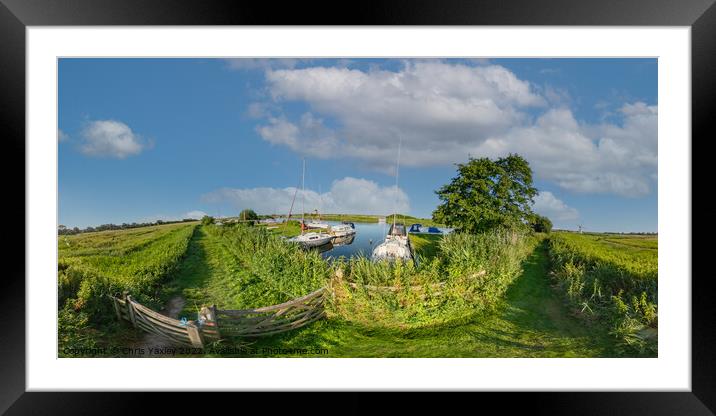 360 panorama captured along the River Thurne Framed Mounted Print by Chris Yaxley