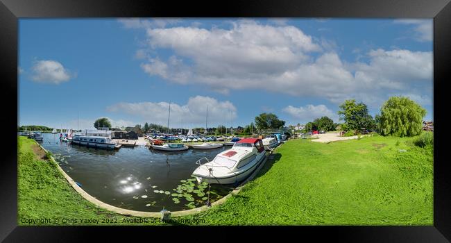 360 panorama from the bank of the River Bure, Horning Framed Print by Chris Yaxley