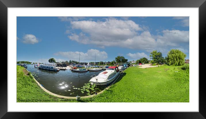 360 panorama from the bank of the River Bure, Horning Framed Mounted Print by Chris Yaxley