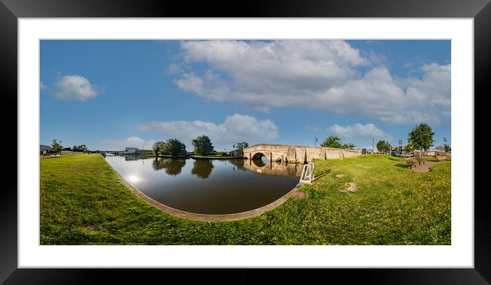 360 panorama from the bank of the River Thurne at Potter Heigham Framed Mounted Print by Chris Yaxley