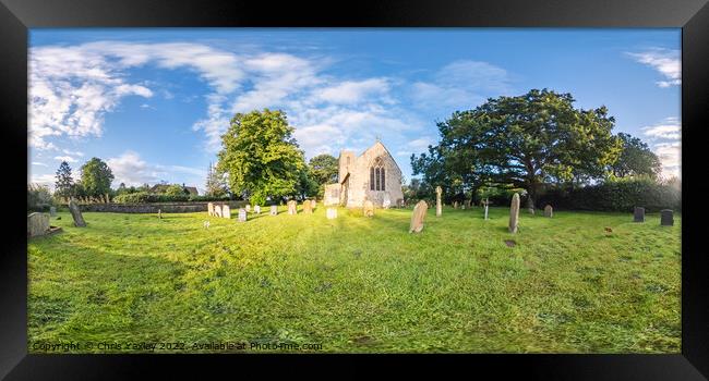 360 panorama in Irstead church yard, Norfolk Framed Print by Chris Yaxley