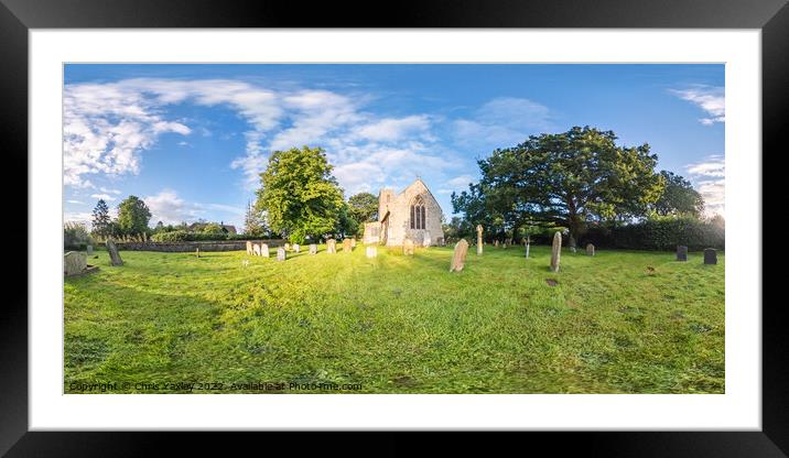 360 panorama in Irstead church yard, Norfolk Framed Mounted Print by Chris Yaxley