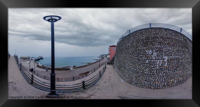 360 panorama of Cromer promenade and seafront, Norfolk Framed Print by Chris Yaxley