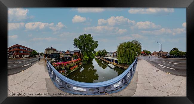 360 panorama captured from Foundry Bridge in the city of Norwich Framed Print by Chris Yaxley