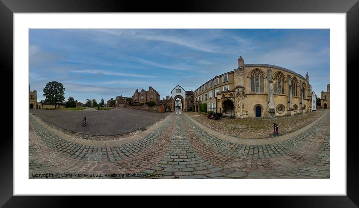 360 panorama captured between Erpingham Gate and Norwich Cathedral Framed Mounted Print by Chris Yaxley