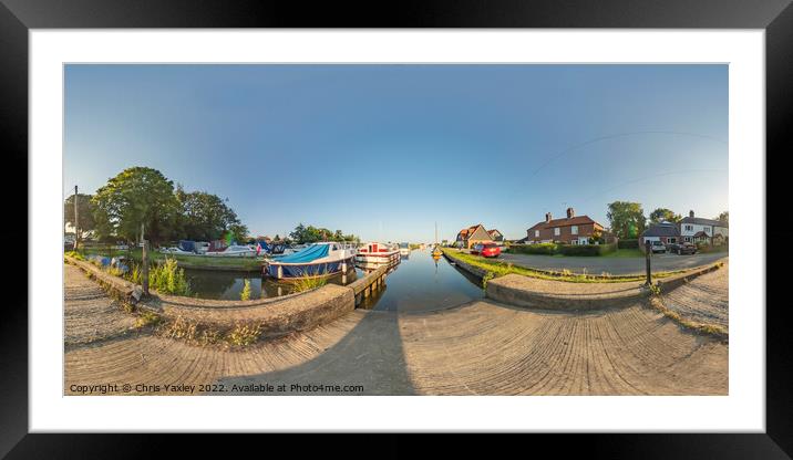 360 Panorama captured at the public slip way in Thurne Dyke, Norfolk Broads Framed Mounted Print by Chris Yaxley