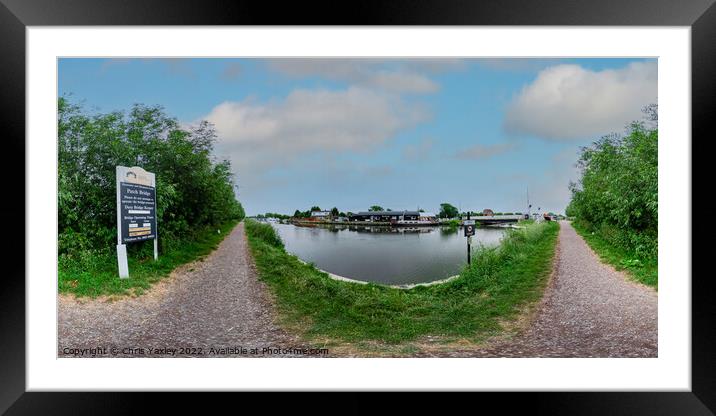 360 panorama captured at Patch Bridge on the Gloucester and Sharpness canal Framed Mounted Print by Chris Yaxley