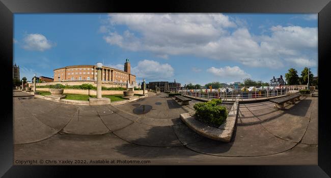 360 panorama captured in the Memorial Garden, Norwich Framed Print by Chris Yaxley