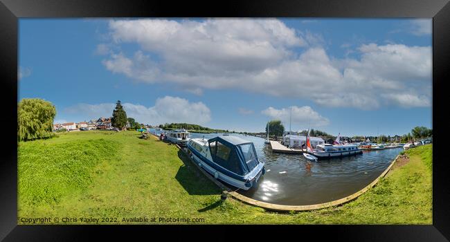 360 panorama captured on the River Bure in Horning, Norfolk Broads Framed Print by Chris Yaxley