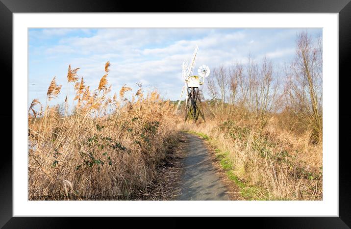 Norfolk drainage mill Framed Mounted Print by Chris Yaxley