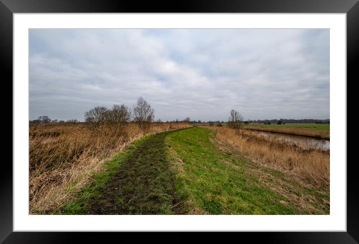 Footpath along the River Ant in Ludham, Norfolk Broads Framed Mounted Print by Chris Yaxley