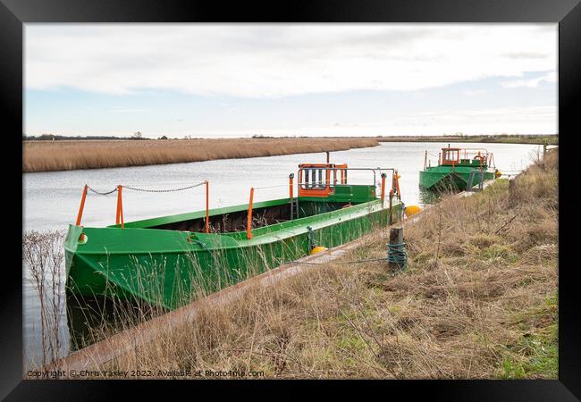 Boats on the Bure, Acle Framed Print by Chris Yaxley