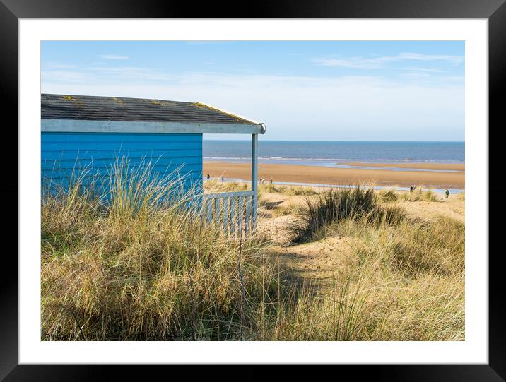 Hunstanton beach hut, North Norfolk Coast Framed Mounted Print by Chris Yaxley