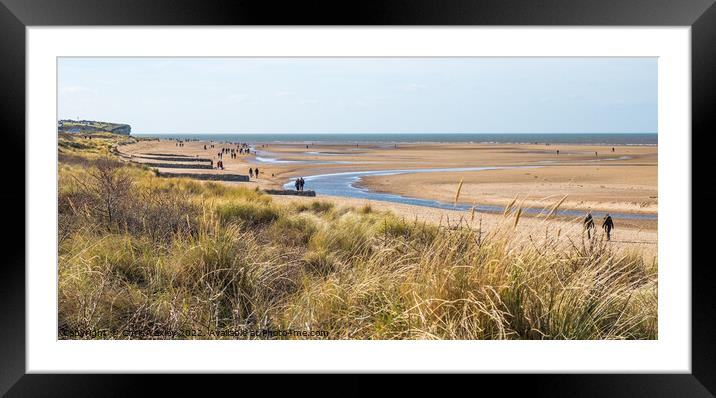 A view over Hunstanton beach, North Norfolk coast Framed Mounted Print by Chris Yaxley
