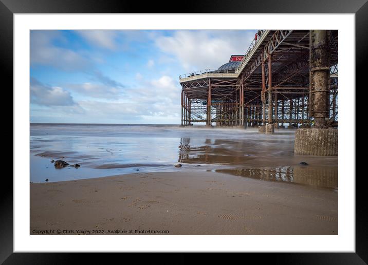 Long exposure at Cromer beach and pier, Norfolk Framed Mounted Print by Chris Yaxley
