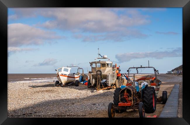 Crab fishing in Cromer, North Norfolk Coast Framed Print by Chris Yaxley