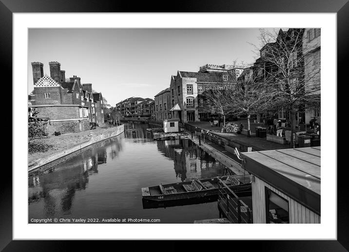 View down the River Cam in the city of Cambridge Framed Mounted Print by Chris Yaxley