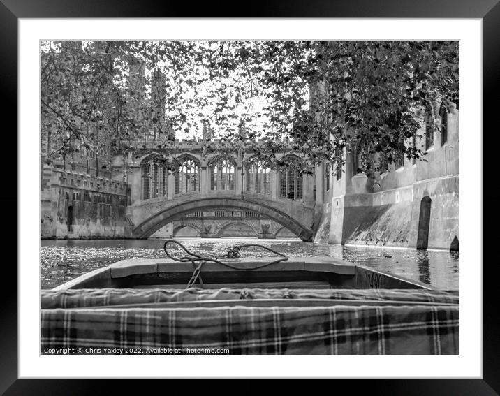 Bridge of Sighs over the River Cam in Cambridge Framed Mounted Print by Chris Yaxley