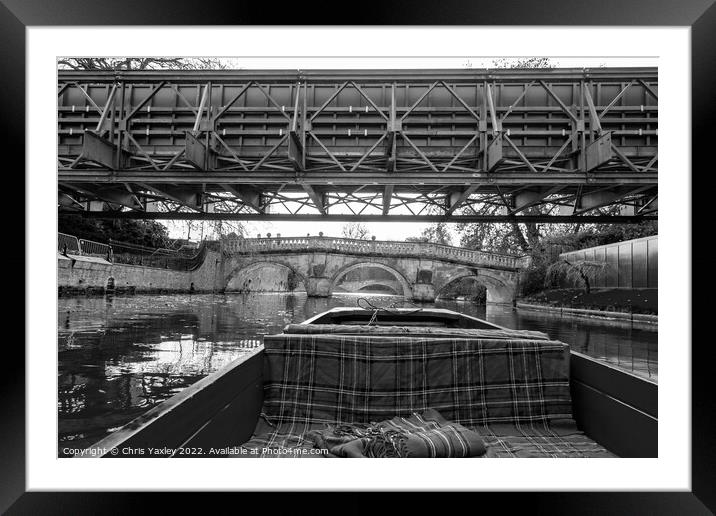 Clare Bridge over the River Cam on the city of Cambridge Framed Mounted Print by Chris Yaxley
