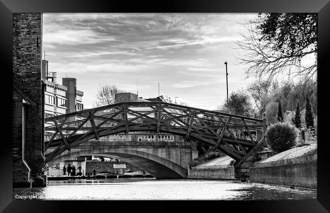 Mathematical Bridge over the River Cam in the city of Cambridge Framed Print by Chris Yaxley