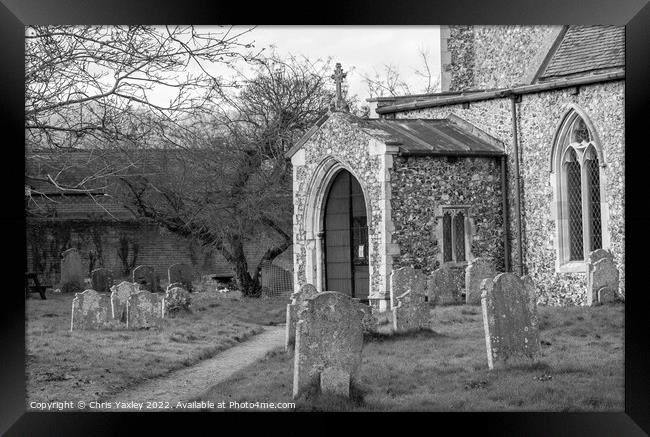 Entrance to an old and historic church in rural Norfolk Framed Print by Chris Yaxley