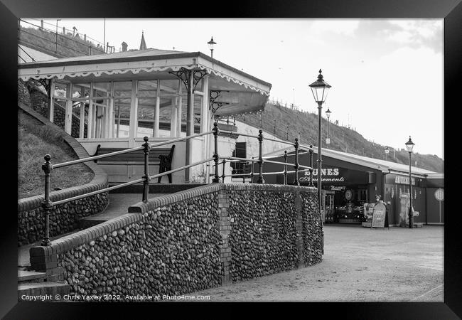 Seaside shelter on Cromer esplanade Framed Print by Chris Yaxley