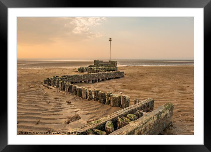 Seaside groynes, Hunstanton beach Framed Mounted Print by Chris Yaxley